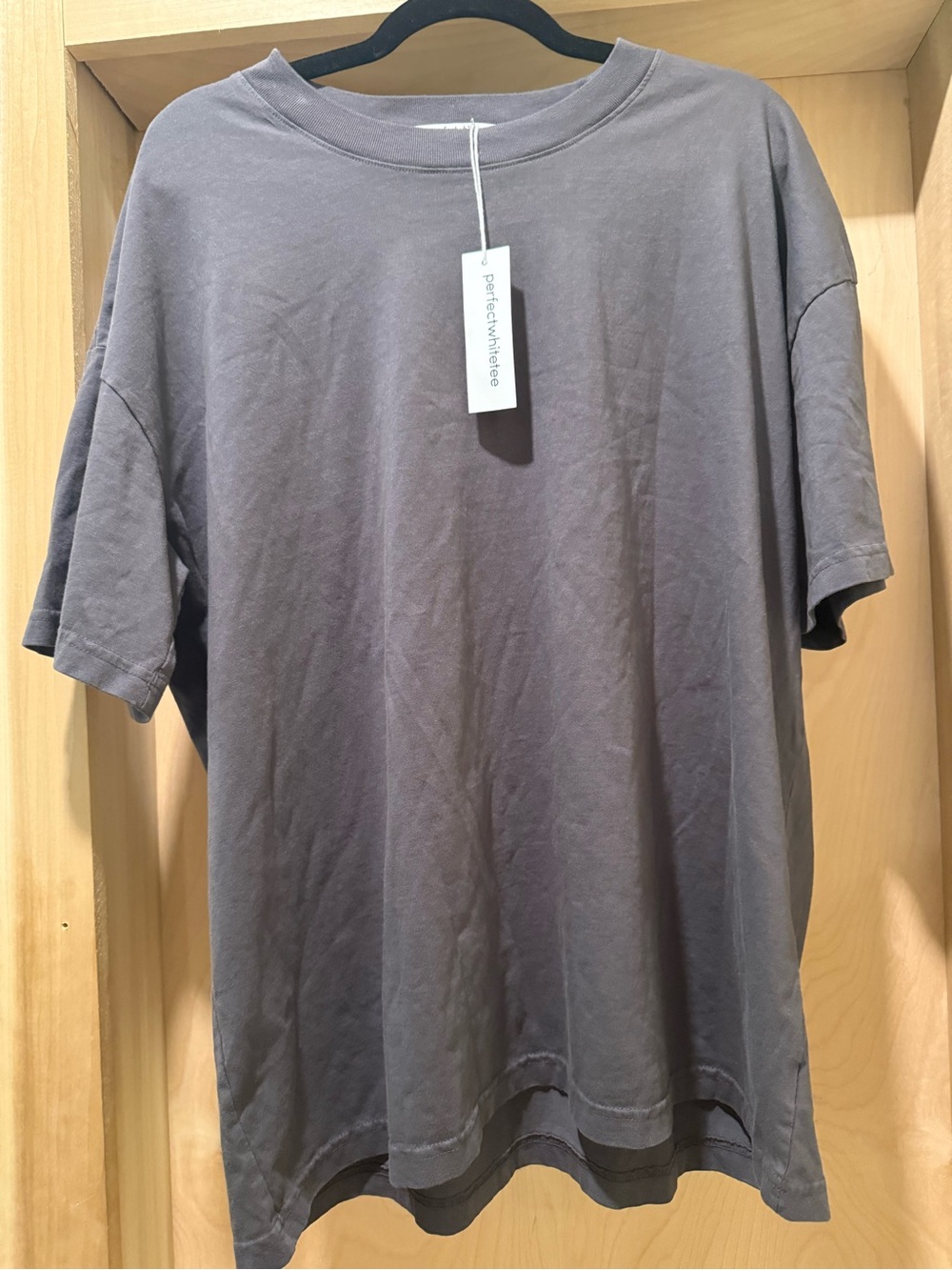 Perfectwhitetee Men’s  Crewneck Tee in Washed Gray New